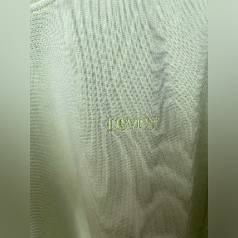 Levi's Garment Dye Crew Neck Sweatshirt Cotton lime green Relaxed size S NWT - Picture 7 of 9